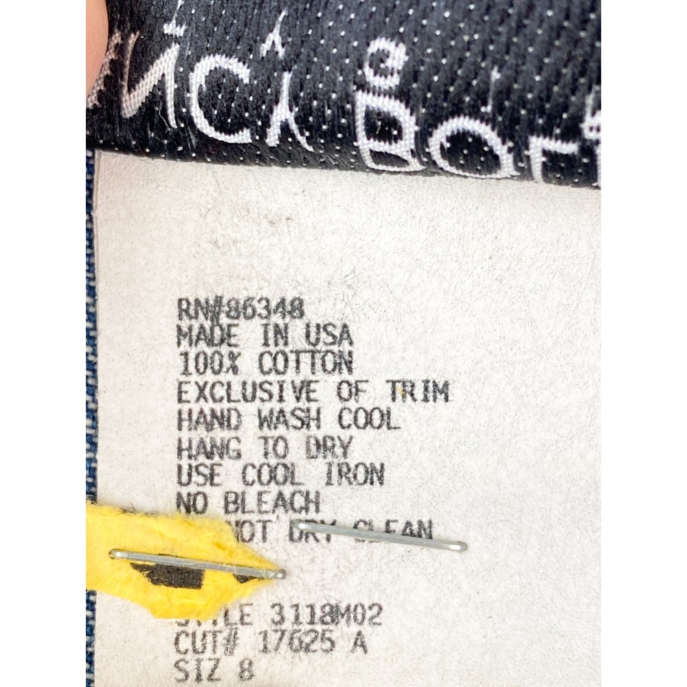 Nancy Womens Bolen Denim Patch Jacket 8 Blue Texas Retro Colorado Western Unique - Picture 9 of 10